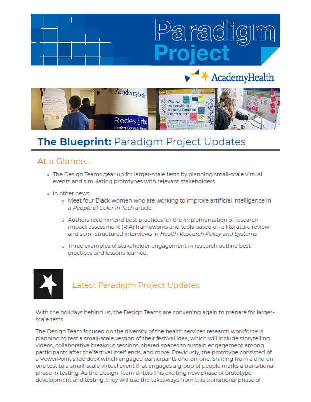 Paradigm Project January 2021 Newsletter Cover