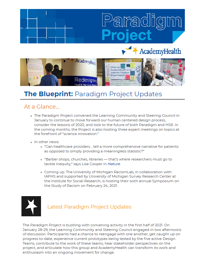 Paradigm Project February 2021 Newsletter Cover