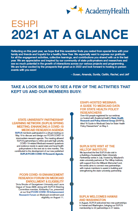 ESHPI 2021 At a Glance Cover